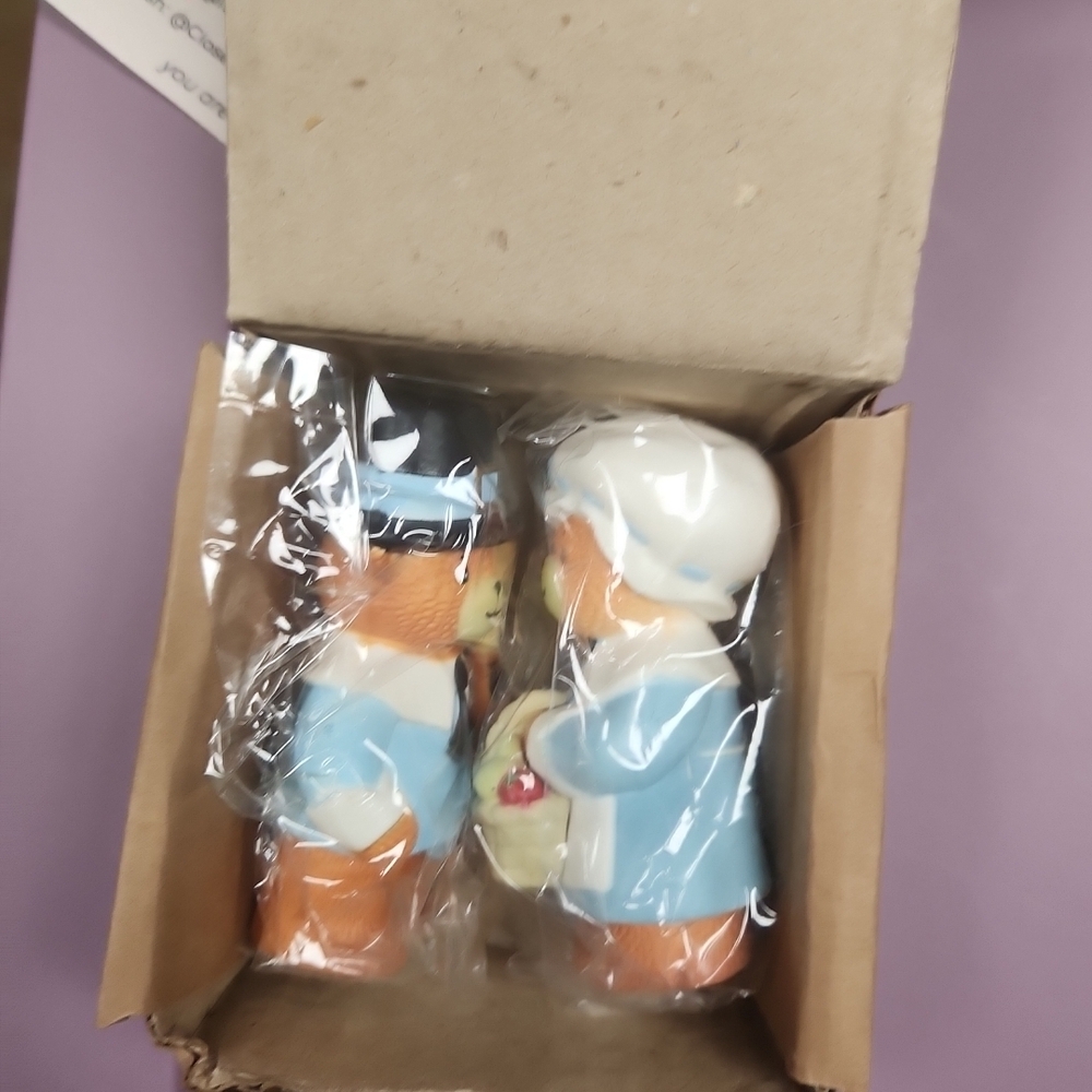 Enesco Blue and White Salt and Pepper Shakers
